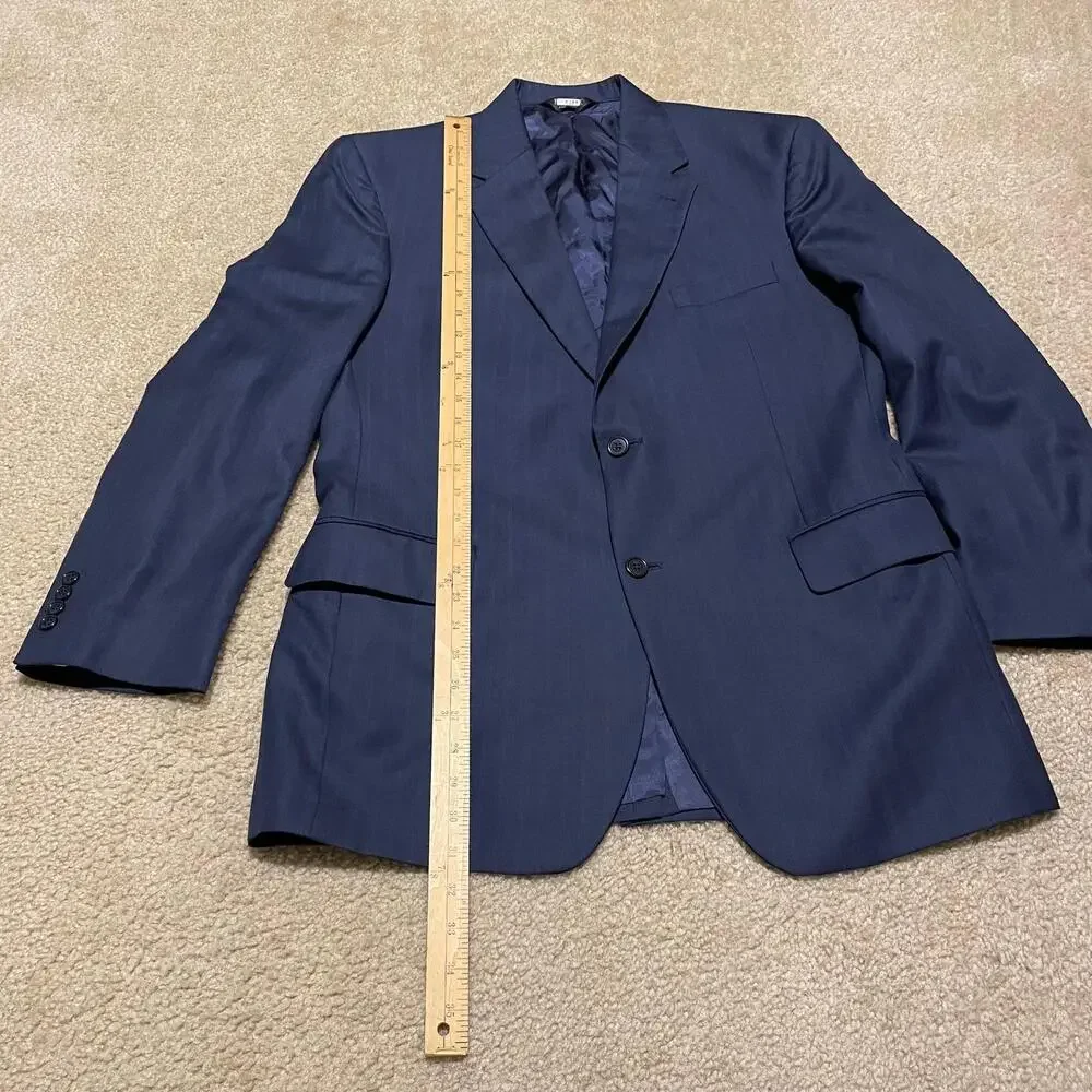 Jos A Bank Signature Collection Blazer Mens 42R Navy Blue Wool Silk Sport Coat
